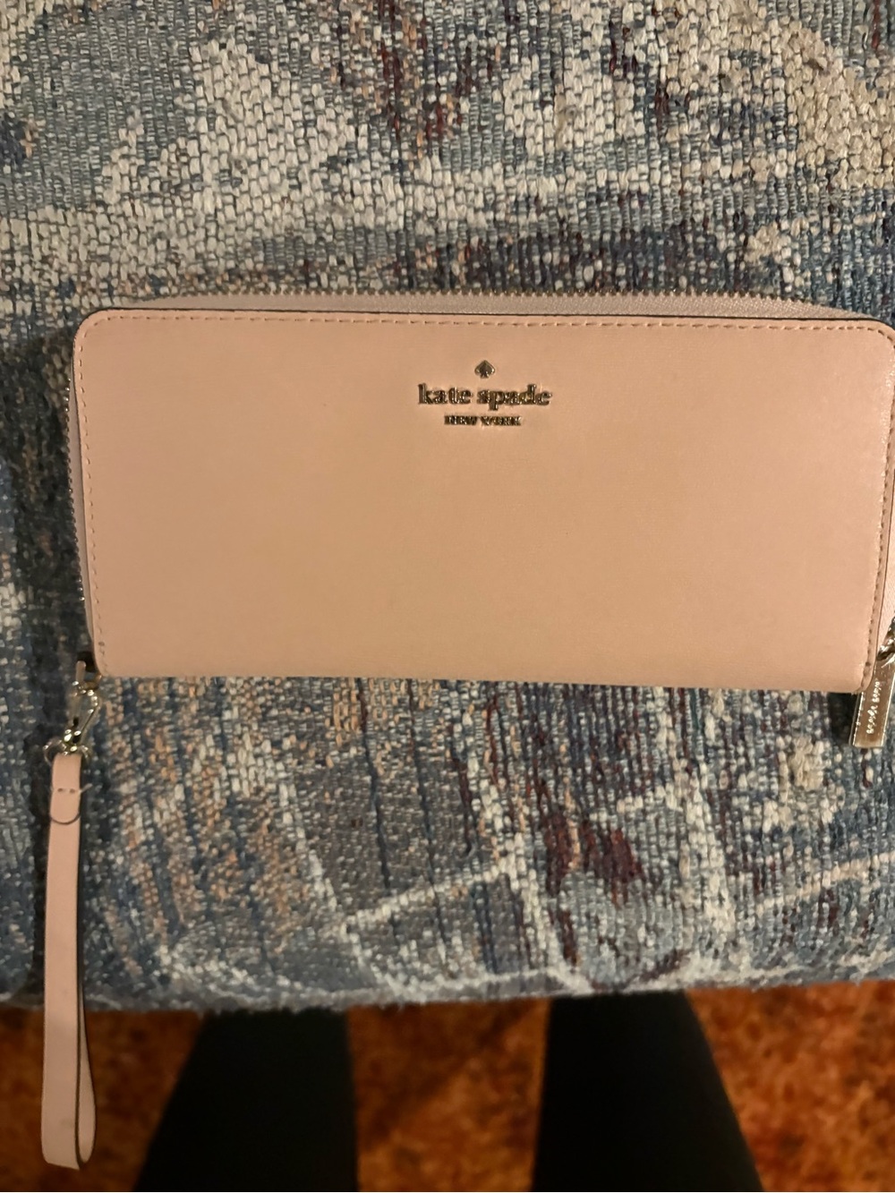 kate spade Blush Pink Zip Wristlet with Gold Hardware